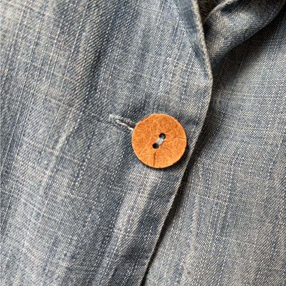 Kyla Seo Embroidered Chambray Laramie Jacket Dress Handmade India Boho Size L - Picture 7 of 12